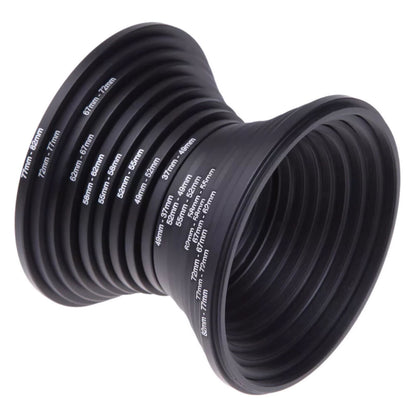 DSLR Camera Lens Filter Adapter Ring Aluminum Alloy 37-82mm 18pcs lightweight