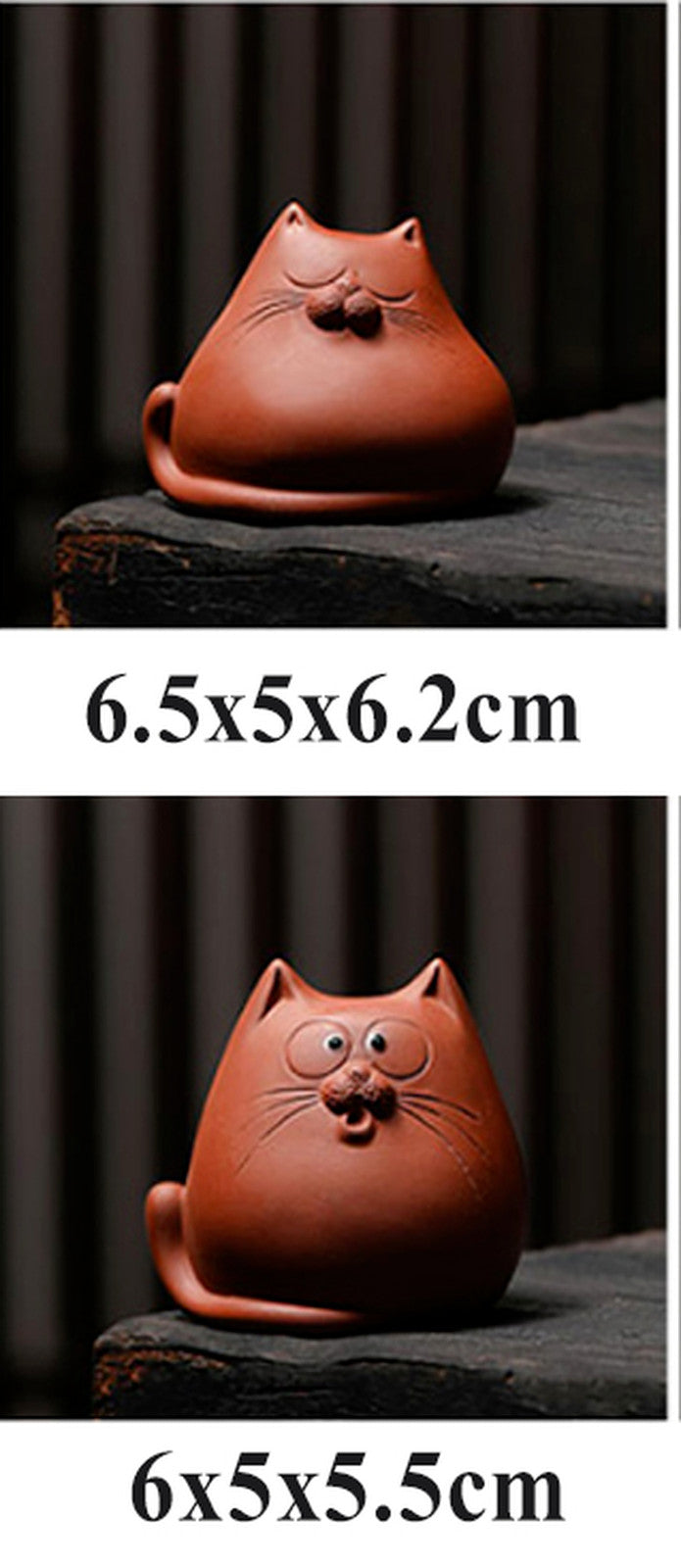 Mini Purple Sand Cat Tea Pet Ornaments Tea Set Handmade Tea Table Tea Ceremony