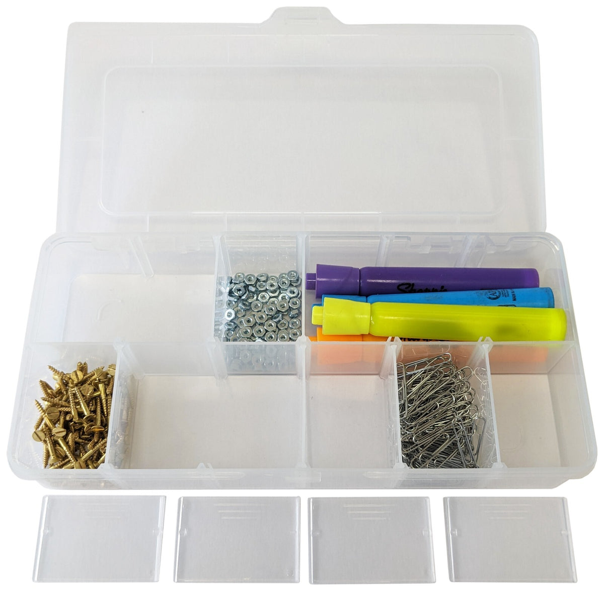 5 Pack Utility Component Storage Box with 20 Removable Dividers