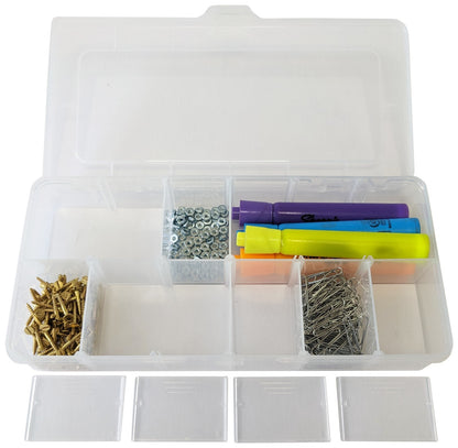 5 Pack Utility Component Storage Box with 20 Removable Dividers
