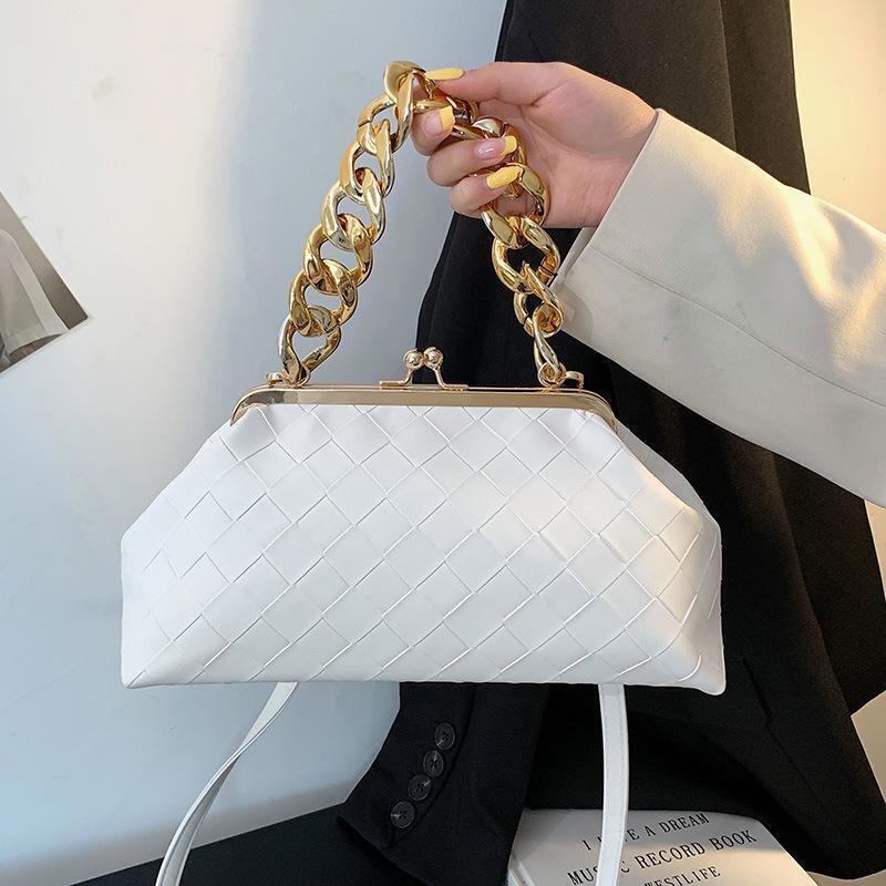 Leather Weave Handbag Handle Dumpling Bag Crossbody Bag Women