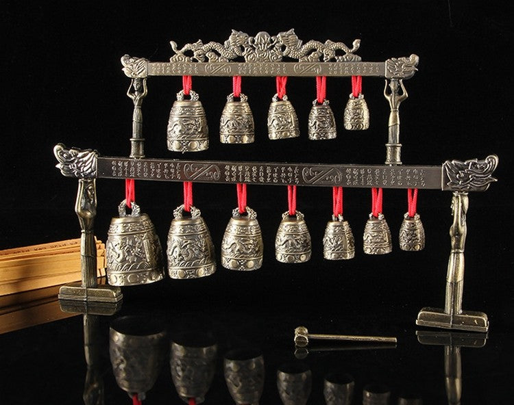 Feng Shui Ancient Brass Chime Musical Meditation Bells Dragon Design