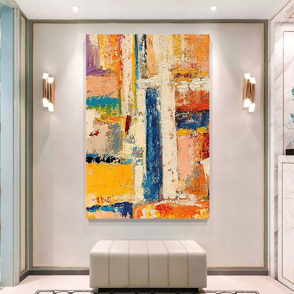 Interior Decor Mural Modern Abstract Handmade Oil Painting Canvas Wall Art
