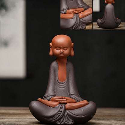 Creative Tea Pet Zen Style Monk Statue Table Decoration Chinese Tea Play Zisha