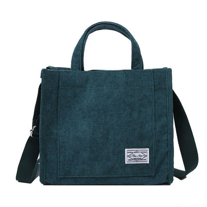 Handbag Corduroy Ladies Bag Single Shoulder Bag Buckle Messenger Small Square