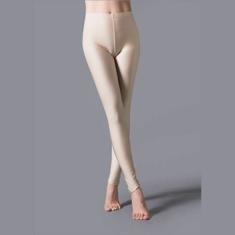 Women Leggings Solid Fluorescent Shiny Pant Spandex Shinny Elasticity Trousers