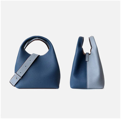 Women Bucket Bag Cowhide Bag High Grade Ladies Handbag New Winter