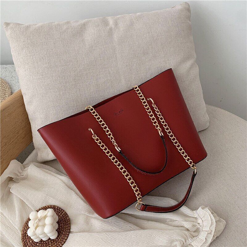 Pu Leather Shoulder Bags Women Handbag Chain Tote Bag Shopper Hand Bag Totes