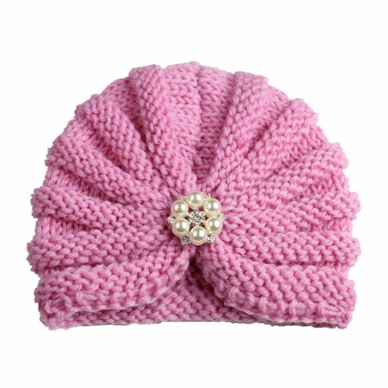 Baby Hat Knitted Winter Girls Bonnet Beanie Turban Newborn Cap Boys Accessories
