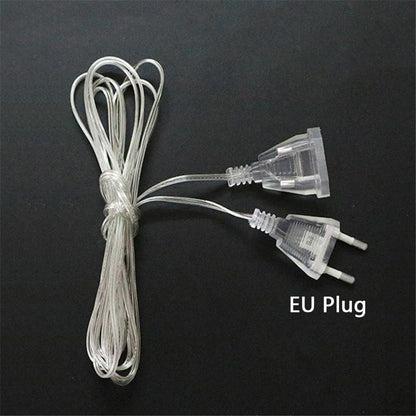 Transparent Standard Power Extension Cord Wire 3/5M EU US Cable LED String Light