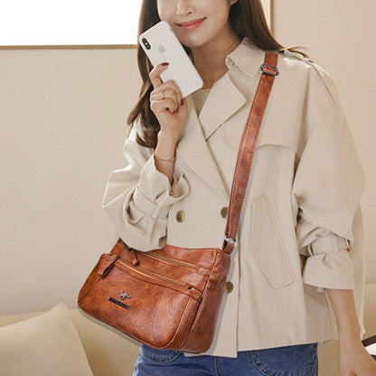 Women Soft Leather Shoulder Bag Classic Messenger Bag Large Crossbody Bag Purses