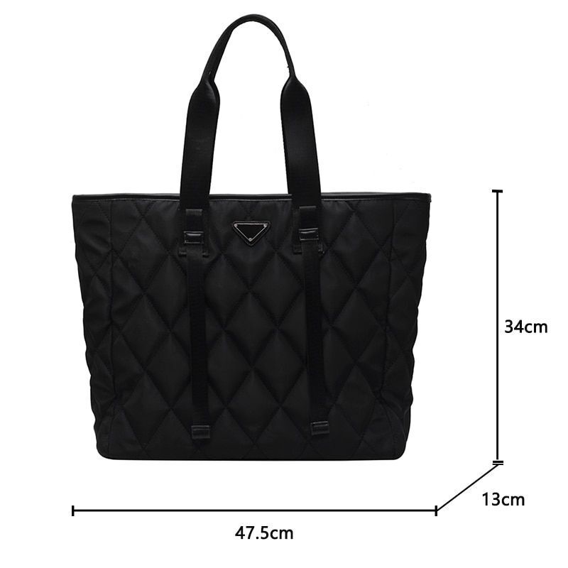 Large Shoulder Bags Black Handbags Shopper Purses Nylon Polyester Fashion 1 PC
