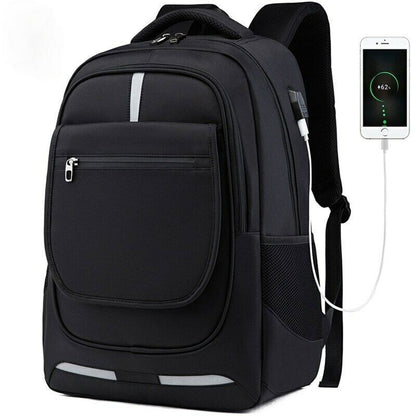 Men Backpacks 17 Inch Laptop USB Charging Bag Anti-theft Fashion Travel Rucksack