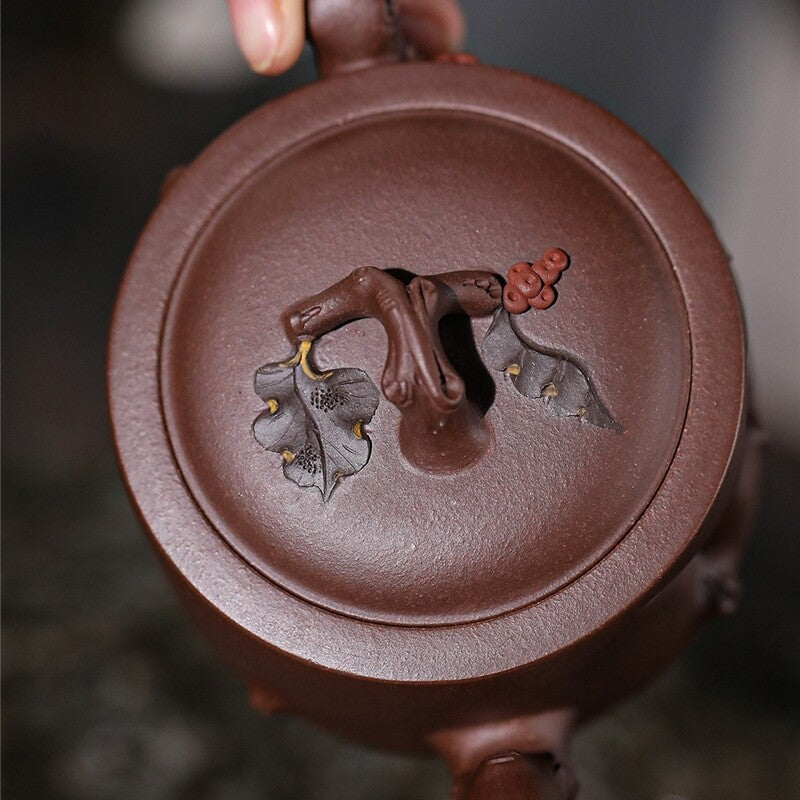 Full Handmade Teapot Collectible Purple Clay Original Ore Zisha Master Pot 170ml