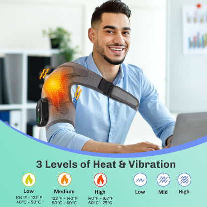 Electric Heated Shoulder Massager with Vibration Massage Brace Joint Pain Relief