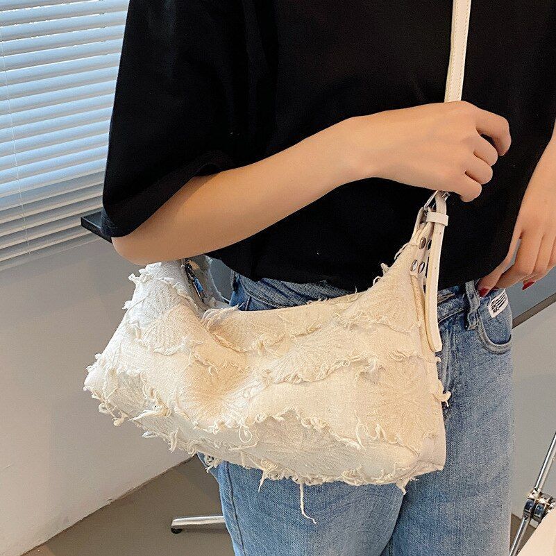 Messenger Bag Canvas Purse Fashion Niche Design One-shoulder Crossbody 36*9*19CM