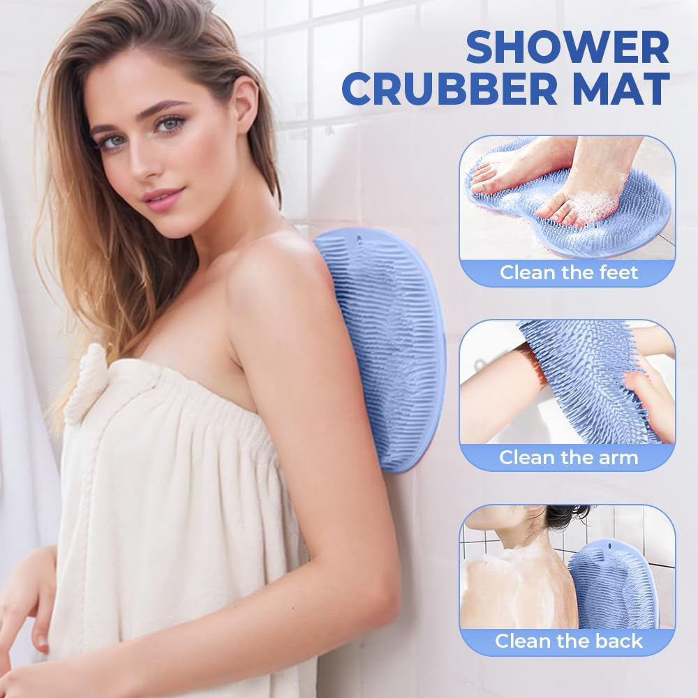 Foot Back Scrubber Exfoliating Silicone Massager Pad Cleaning Mat Bath Shower