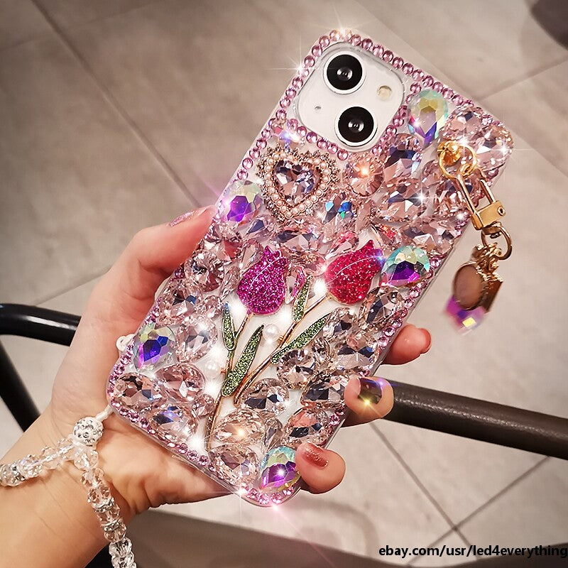 For iPhone 16/17 Pro Max 11/12/13/14/15 Luxurious Inlaid Rhinestones Phone case