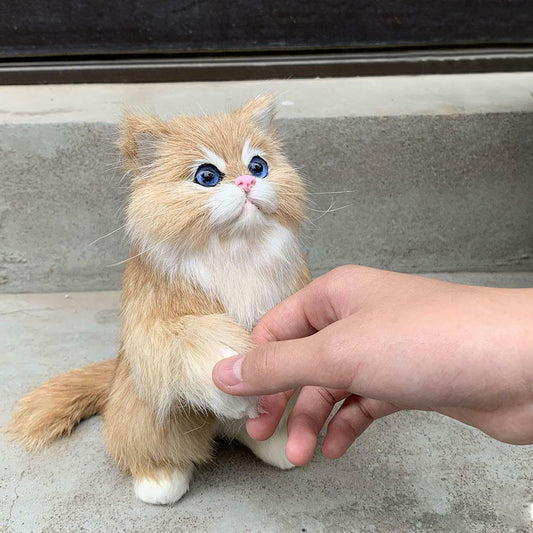 1PC Lifelike Fake Cat Plush Toy Simulation Stuffed Animal Fluffy Doll For Kids