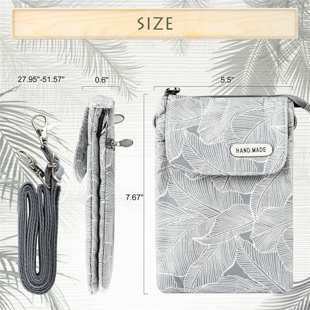 5-layer Mobile Phone Bag Tote Case Shoulder Purse Pouch Wallet Purple Gray Blue