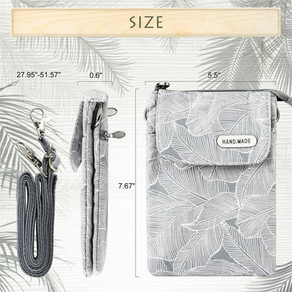 5-layer Mobile Phone Bag Tote Case Shoulder Purse Pouch Wallet Purple Gray Blue