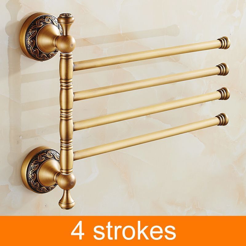 Bath Towel Holder Antique Brass Bronze Bathroom Accessories Movable Storage Rack