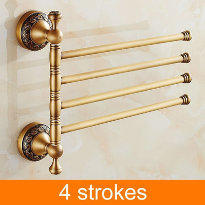 Bath Towel Holder Antique Brass Bronze Bathroom Accessories Movable Storage Rack