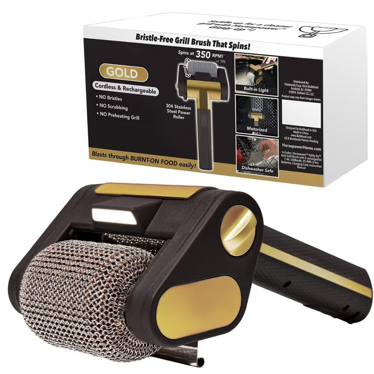 Electric Grill Cleaner Bristle Free, Spinning BBQ Grill Brush