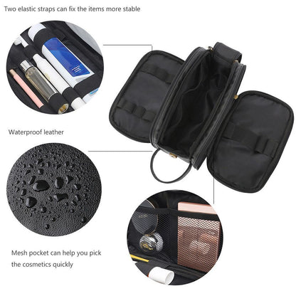 Water-Resistant Synthetic Leather Toiletry Bag Travel Wash Bag Makeup Organizer