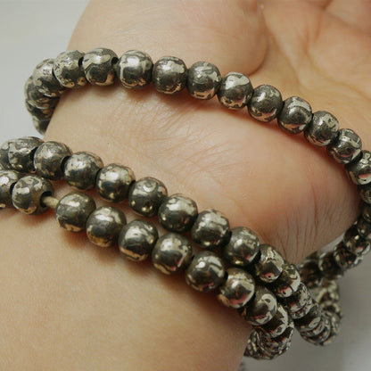 8mm Buddhist Nepalese Handicrafts Pure Handmade White Copper Beads Decoration