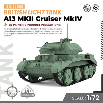 SS72563 1/72 25mm Military Model Kit British A13 MKII Cruiser MkIV Light Tank