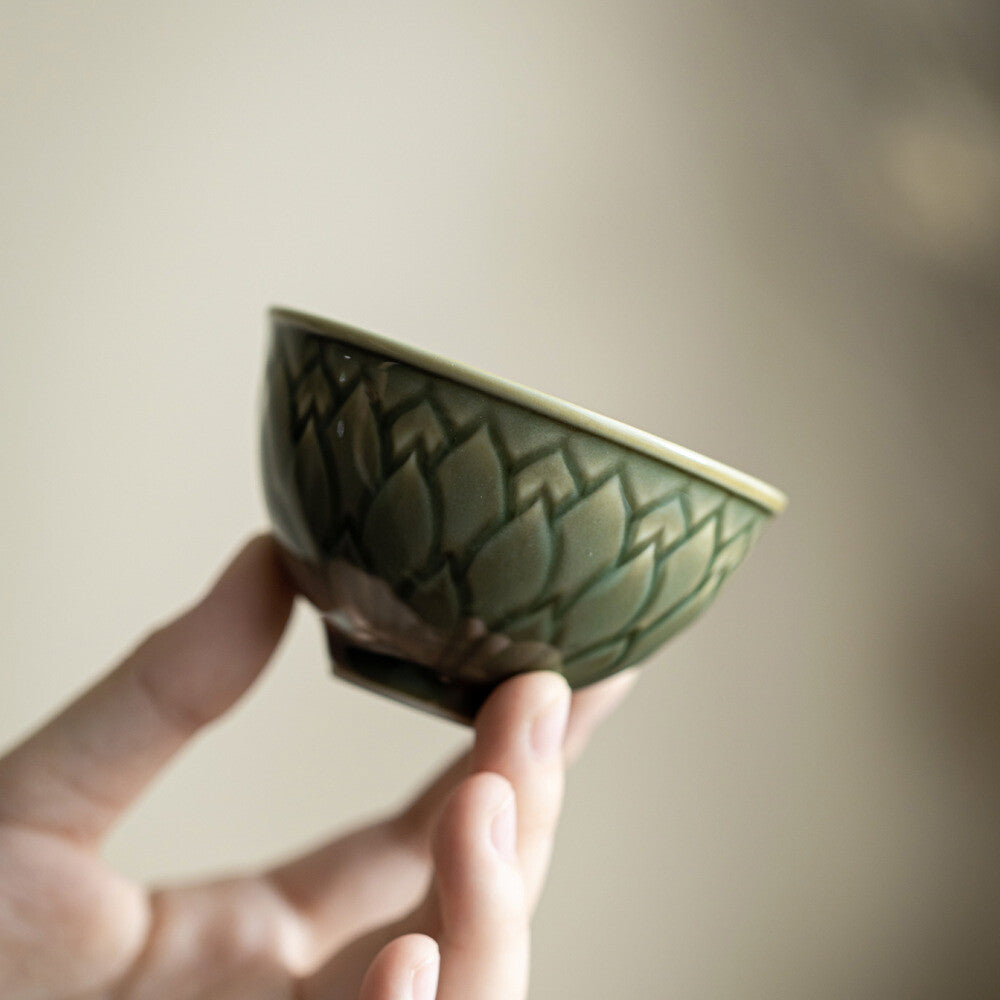 One Cup Porcelain Tea Cup 3.4oz Chinese Kungfu Tea Cup Ceramic Antique Style Cup