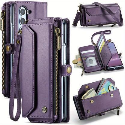 Crossbody for Samsung Galaxy Z Fold 6 Case Wallet Card Holder with Pen Slot