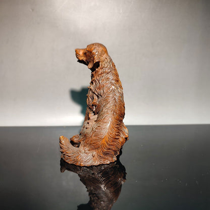 Wood Carving Foo Dog Statue Lovely Home Decor Ornaments Chesapeake Bay Retriever