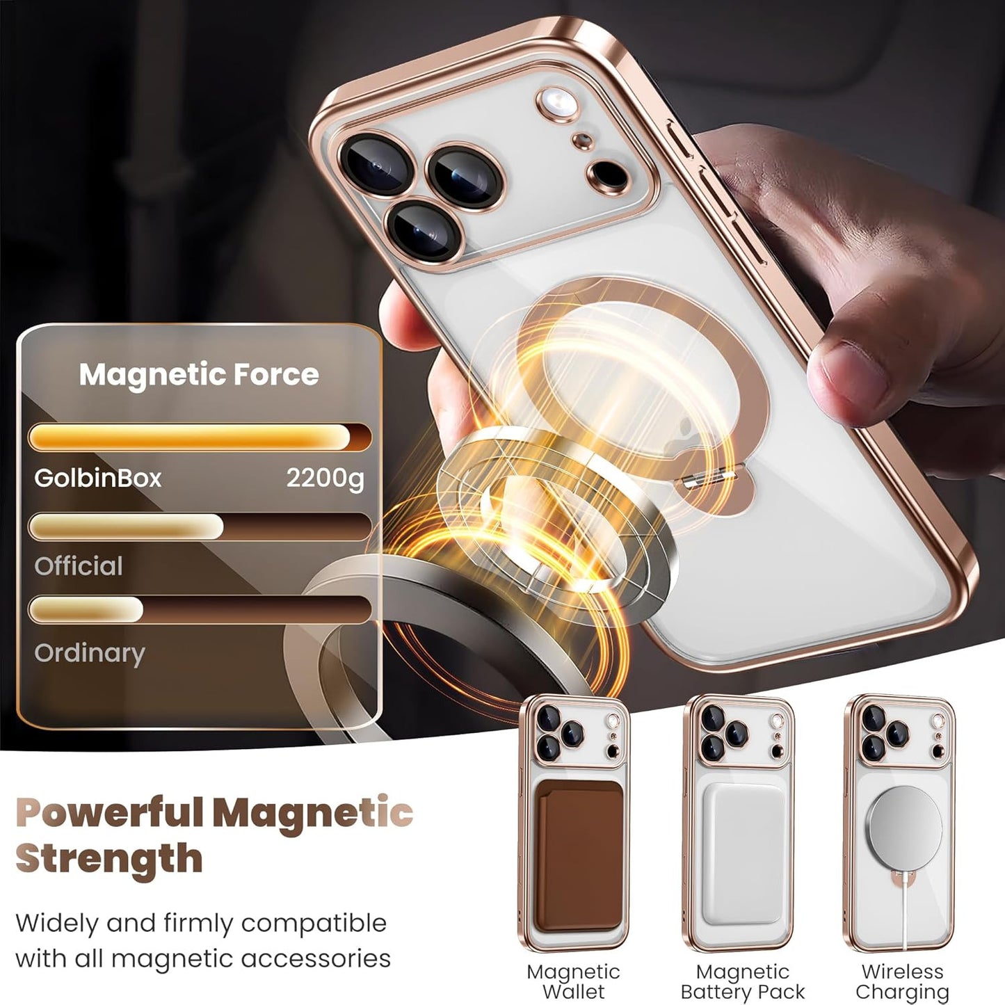 for Iphone 17 Pro Case with 360° Spin Magnetic Stand,[Compatible with Magsafe] [