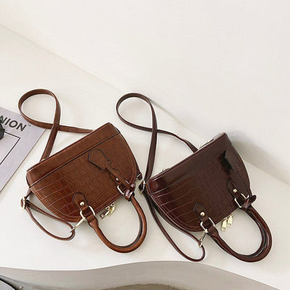 Pattern Tote Shell Bag Synthetic Leather Handbag Vintage Shoulder Bag 23*11*17cm