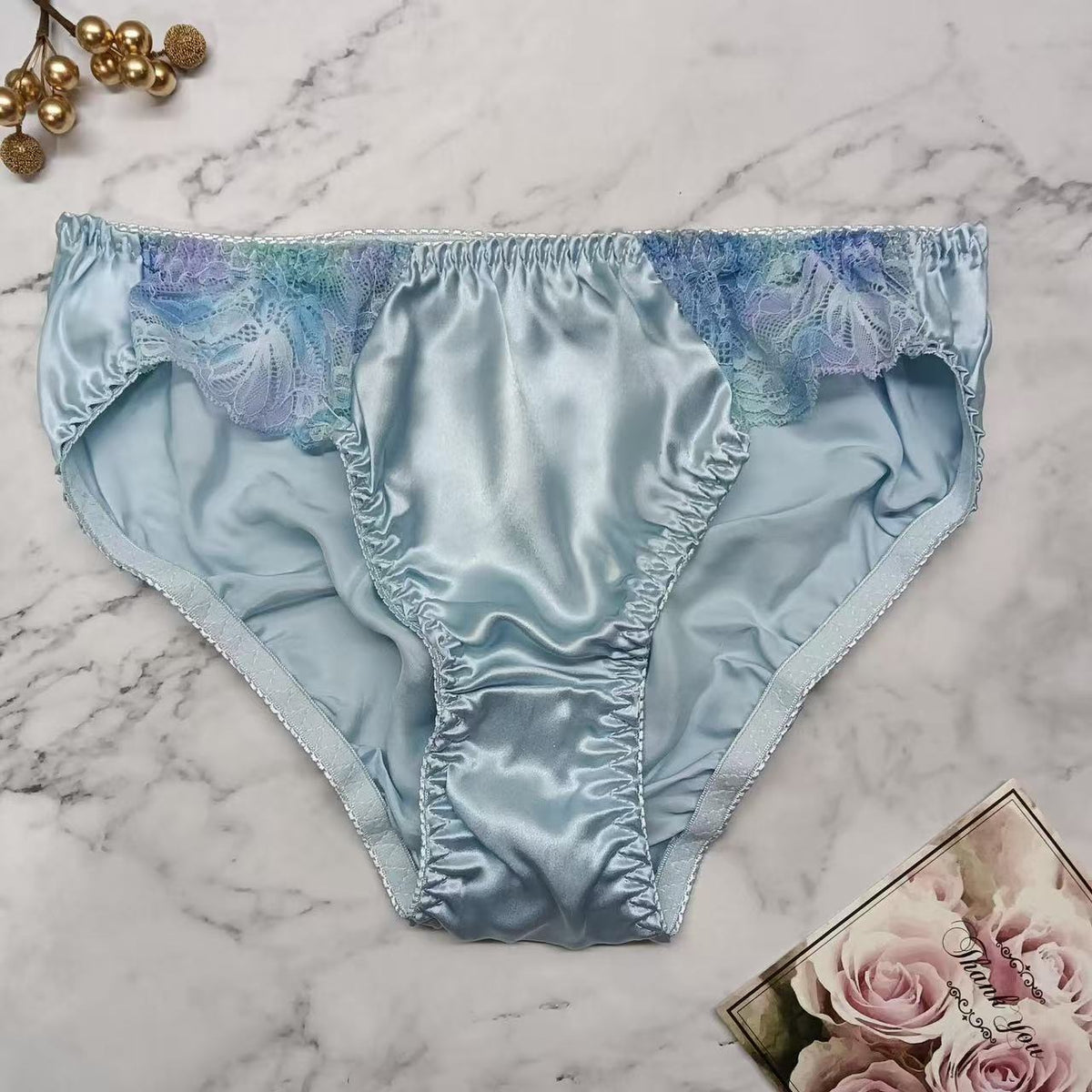 8pcs 100% Silk Women's Bikinis Panties Lace Size: M L XXL