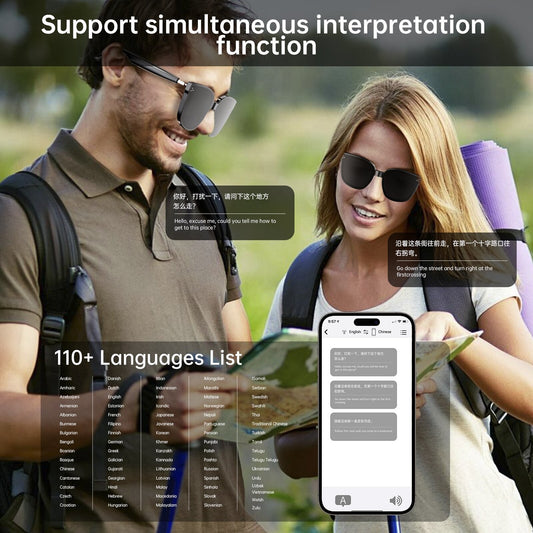 AI intelligent translation glasses Bluetooth sports listening and calling 2025