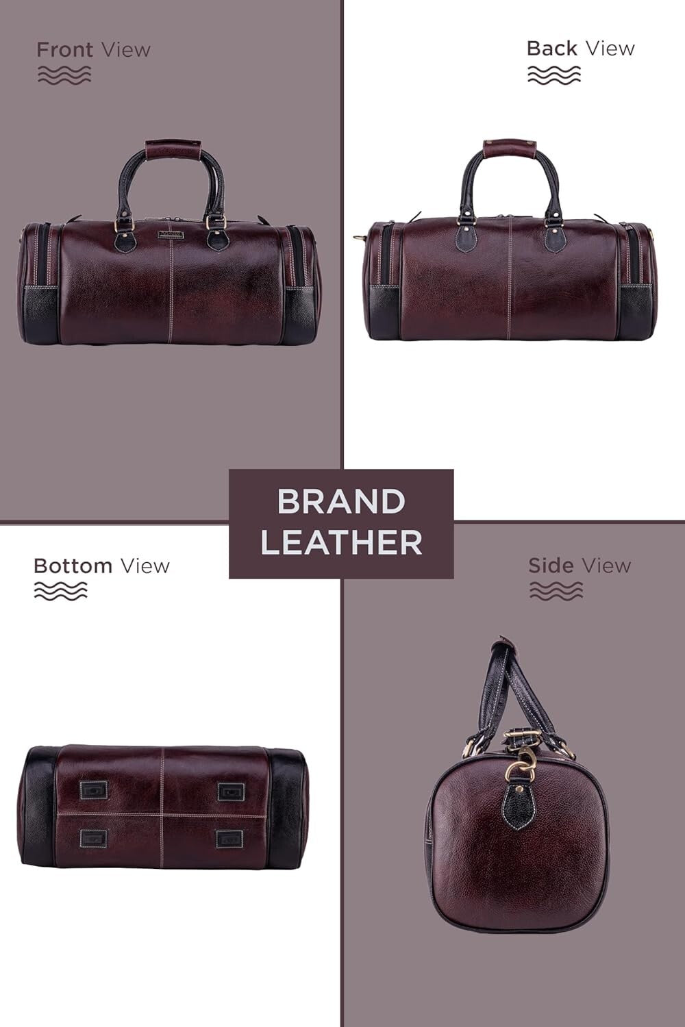 Genuine Leather Travel Duffel Bag Weekend Luggage Leather Duffle Bag