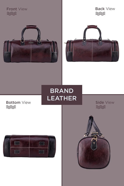 Genuine Leather Travel Duffel Bag Weekend Luggage Leather Duffle Bag