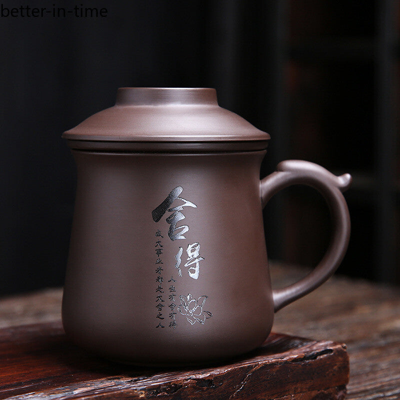 Traditional Chinese Purple Clay Tea Mug Handmade Yixing Zisha Cup Teacup