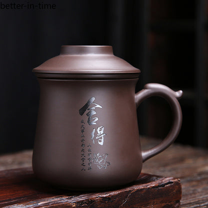 Traditional Chinese Purple Clay Tea Mug Handmade Yixing Zisha Cup Teacup