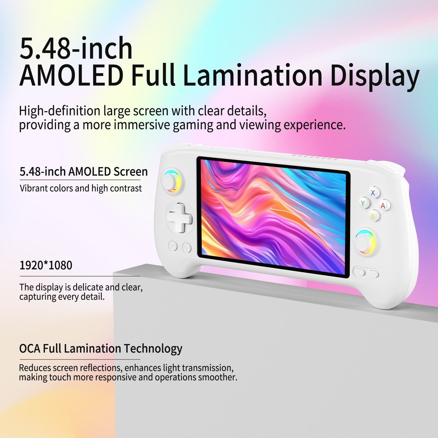 ANBERNIC RG557 5.48" AMOLED HD Screen Android 14 Handheld Game Console 12+256G