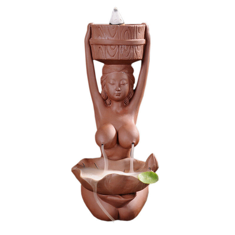 Incense Burner Beauty Statue Creative Table Decoration Fun Zisha Tea Pet Girl