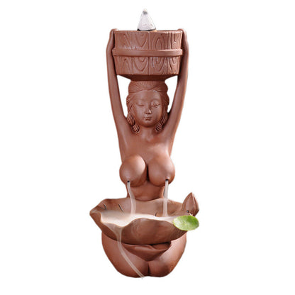 Incense Burner Beauty Statue Creative Table Decoration Fun Zisha Tea Pet Girl