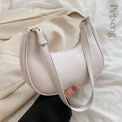 Half-moon Small Underarm Bags Clutch Synthetic Leather Handbags Shoulder Purses