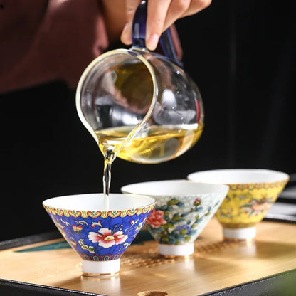 Jingdezhen Ceramic Teacup Hand Painted Phnom Penh Tea Cup Handmade Tea Set