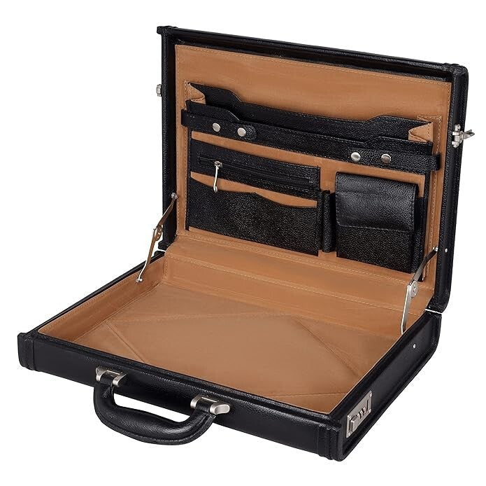 New Leather Travel Briefcase Side Combination Lock Office Business Handbag