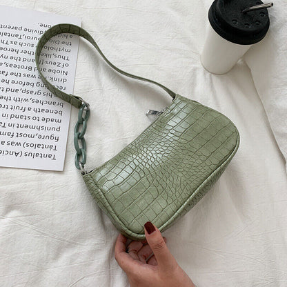 Women's Shoulder Bag PU Leather Milk Tea Bag Sling Handbag Zipper Square Bag