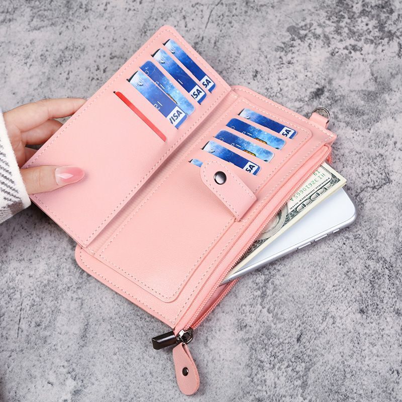 Wallet Multifunctional Synthetic Leather Long Wallets Clutch Buckle Zipper 1 PC